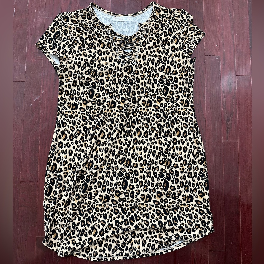 Cheetah print plus size dress 2XL